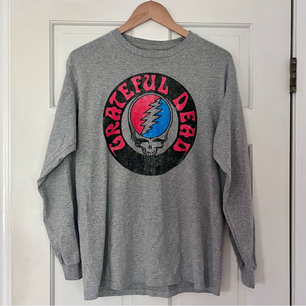 Grateful Dead Crew Neck Long Sleeve Shirt Heather Grey Men’s Medium